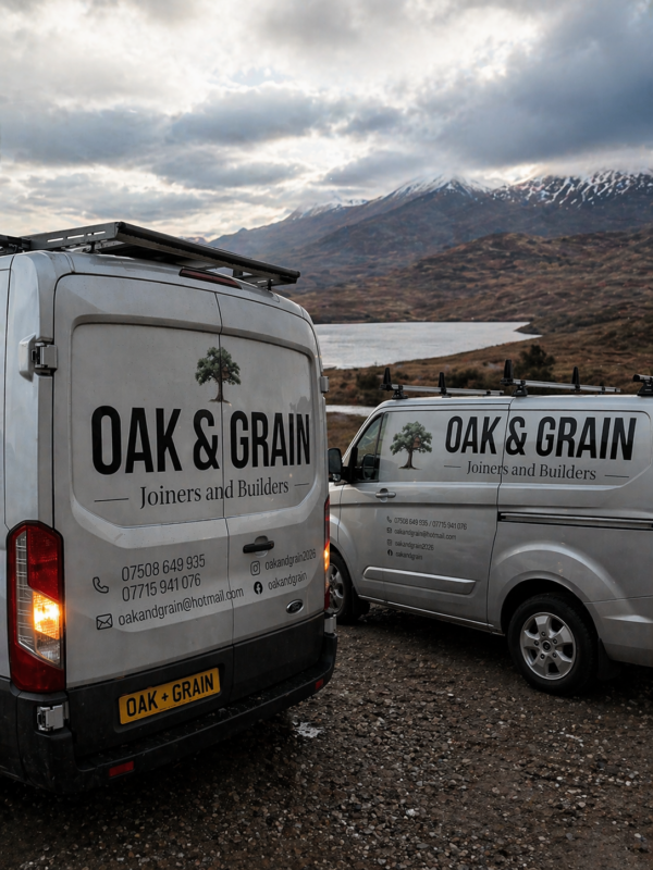 Oak and Grain vans in scenic scotland